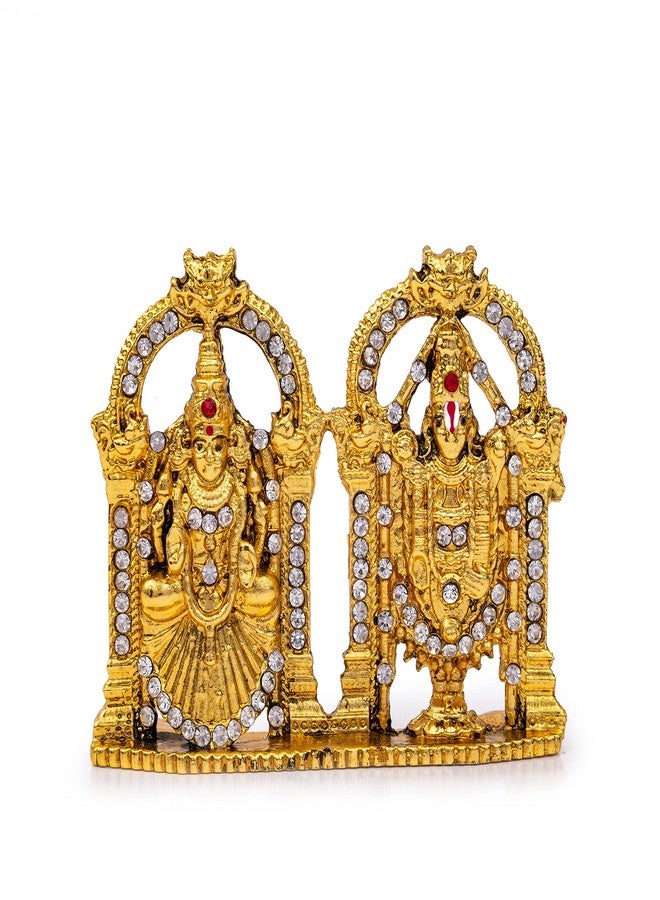 GCT Padmavathi Tirupati Balaji Idol Lord Venkateswara Idol (B-183) Antique Gold Metal Statue for Home Décor Car Dashboard Mandir Pooja Murti Temple Puja Office Table Showpiece - Image 1